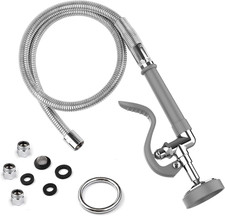 Commercial Pre-Rinse Spray Valve with 45" Hose  3 Adapters - Durable  Efficien
