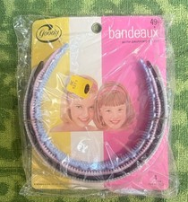 4 Vintage Textured Goody Plastic Bandeaux Headbands In Original Package