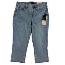 NYDJ Curves 360 Slim Straight Capris Jeans 4 Regular Charmed Blue