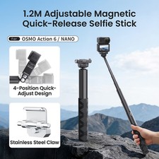 1.2M Extendable Magnetic Selfie Stick Quick Release For DJI OSMO Action 6/NANO