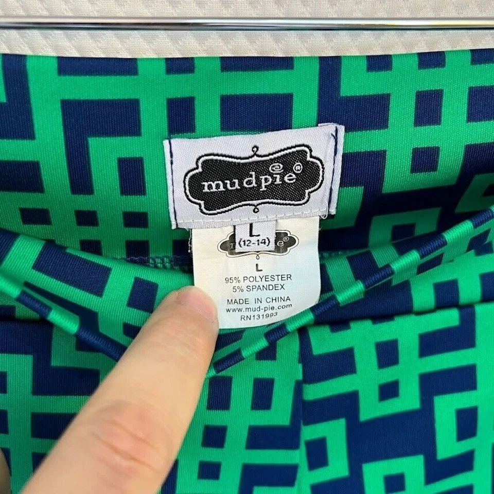 MUDPIE Women's Ankle Skinny Pants Pull On Navy & Green SZ Large (14-16) - Image 2 of 4