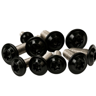 Linsenkopfschraube Flansch TX Edelstahl A2 ISO7380-2 M4-M8 RAL9005 Schwarz Glanz