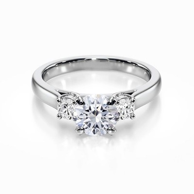 Exklusiver Rundschliff-Diamantring 1,25 Karat Lab Created 18 Karat Weißgold E...