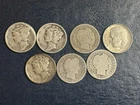 Lot of 7 Silver Dimes Mercury/Barber Mix