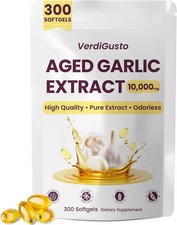 Odorless Garlic 10000mg Per Servings, 300 Softgels  2 Years Aged Garlic Extra