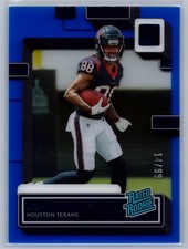 John Metchie III 2022 Clearly Donruss Rated Rookie Blue /99 #67