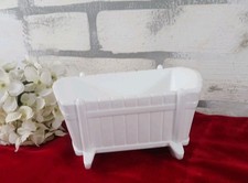 Indiana White Milk Glass Baby Cradle Planter-Bowl Dish Baby Shower Nursery Vint