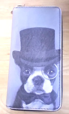 French Bulldog Wallet Navy Blue Sparkle Bow Tie
