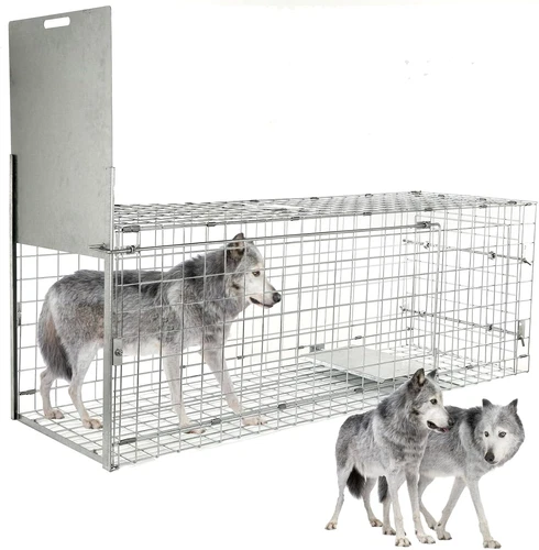 57" Large Humane Live Animal Trap - Collapsible Cage for Dogs up to 55lb