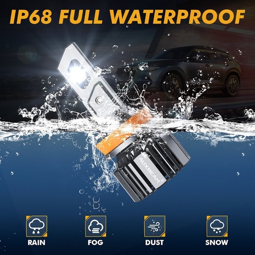 AUXBEAM H9 H11 5202 LED Headlights High Low Beam 3000K Amber Yellow Fog Bulb Kit - Picture 11 of 12