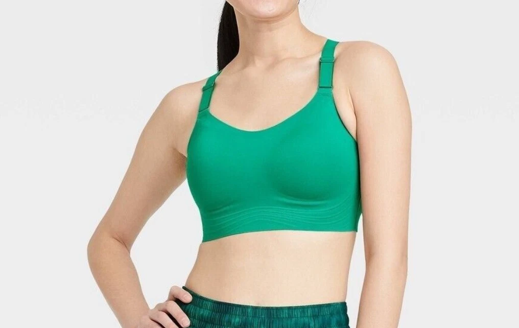 NEW All in Motion Padded Seamless Racerback Sports Bra Kelly Green