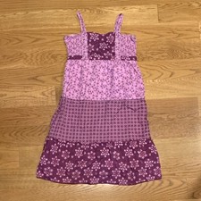 MOSSIMO SUPPLY CO Purple Pink Tiered Sundress Tank Dress Floral Girls Size XL
