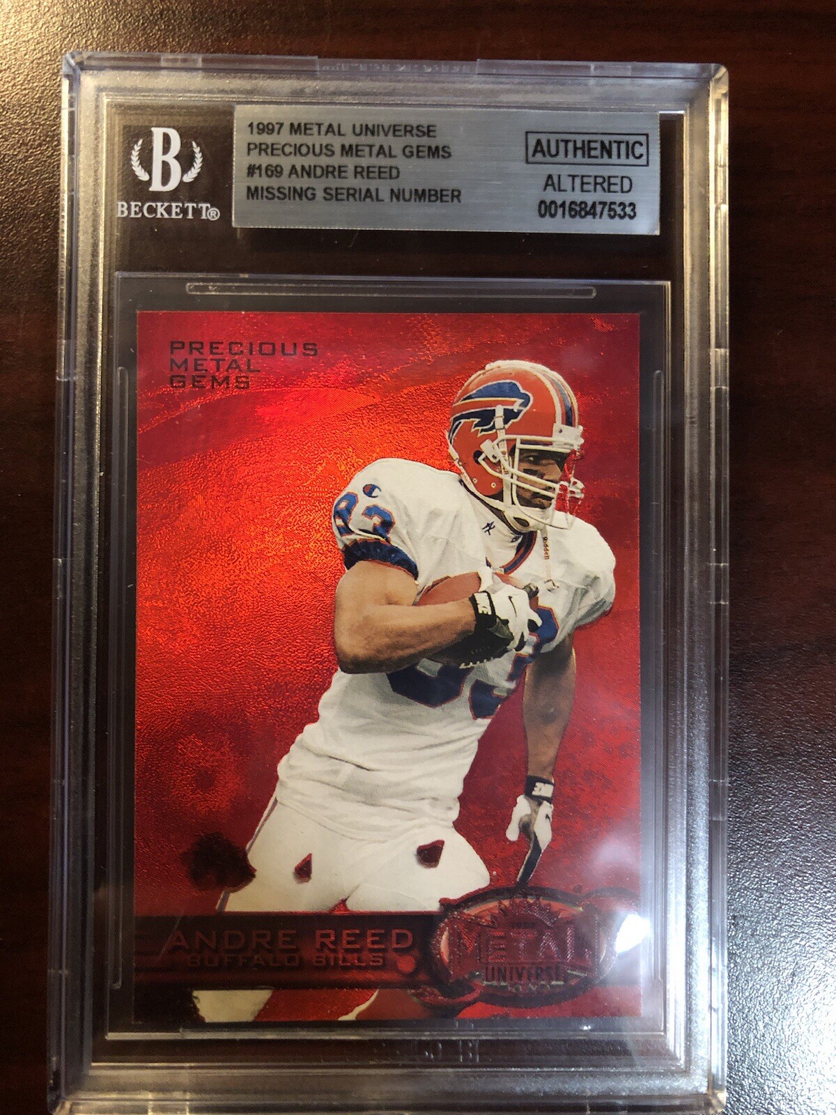 1997 METAL UNIVERSE PRECIOUS METAL GEMS PMG #169 ANDRE REED BILLS BGS AUTHENTIC