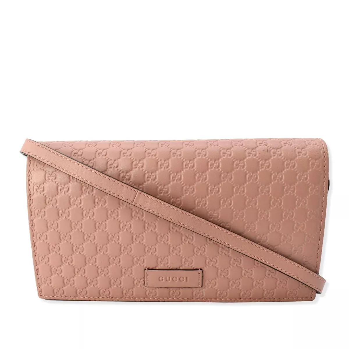 Gucci Micro GG Guccissima Leather Crossbody Wallet