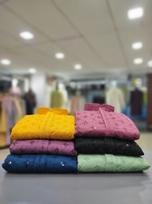 Indian Party Wear Kurta Ethnic Men's Designer Lucknowi Work Kurta Pajama Set