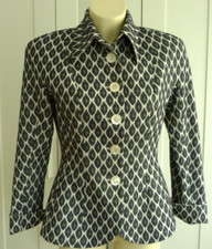 Ritva Falla X Marimekko Sz8 Tailored Fitted Lined Jacket Mop Buttons 40/50s Look