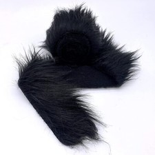Black Faux Fur Fabric Sold By Ribbon Strips 60 " Wide Pre Cut Fabric