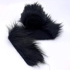 Black Faux Fur Fabric Sold By Ribbon Strips (60 " Wide) Pre Cut Fabric