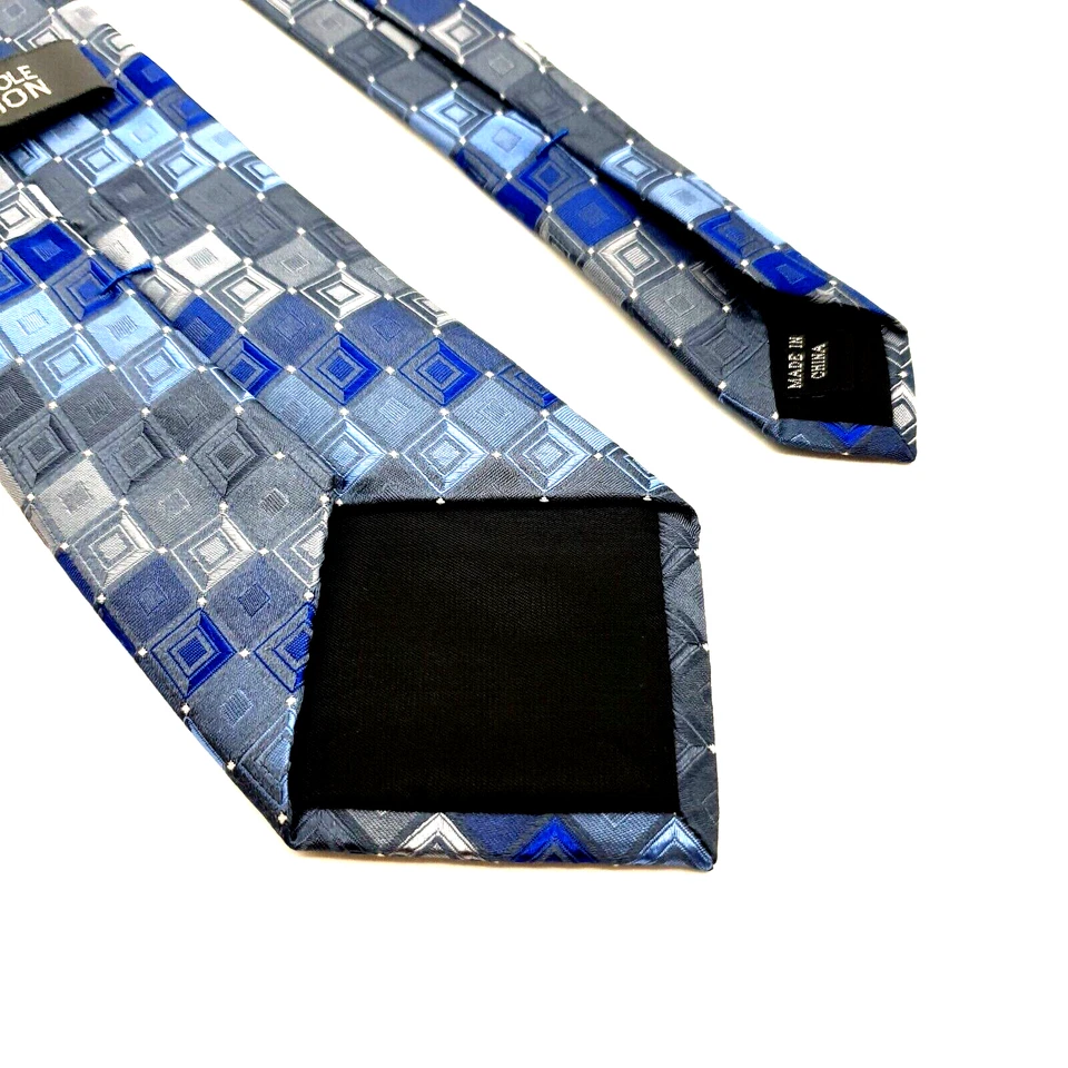 Kenneth Cole Reaction Hombres Vestido Corbata Traje de Negocios 100% Seda Diseñador Regalo Azul Foto 4 de 4