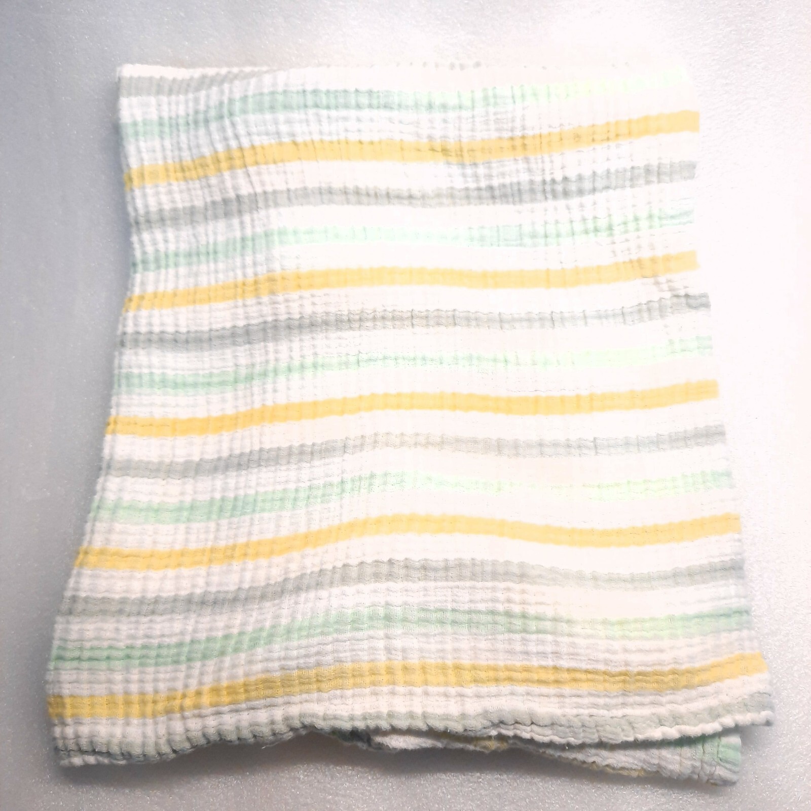 Aden + and Anais Baby Blanket Swaddle Muslin yellow green stripes White