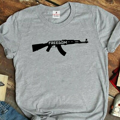 AK-47 T-Shirt Tee kalashnikov shirt Freedom 2nd Amendment 