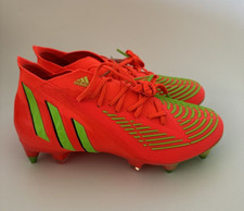 adidas Men 4.5/Women 5.5 PREDATOR EDGE.1 SG Solar Red/Green Soccer Cleats GW1016