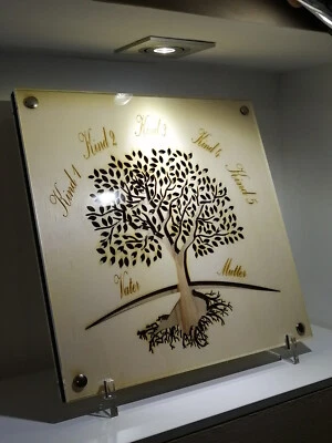 Lebensbaum Bild Holz Acrylglas NEU Familienbaum Stammbaum Geburtstagsgeschenk - Bild 1 von 4