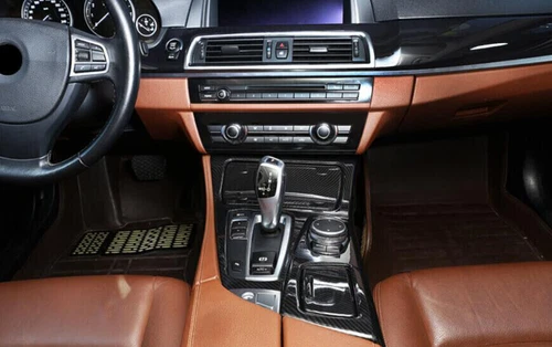 Carbon Fiber Center Console Gear Shift Panel For BMW 5 Series F10 F07 2011-2017 - Picture 10 of 11
