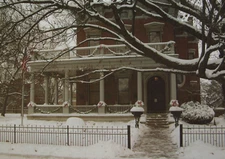 President Benjamin Harrison Home Indianapolis IN Snowy 4"x6" Postcard 13884a