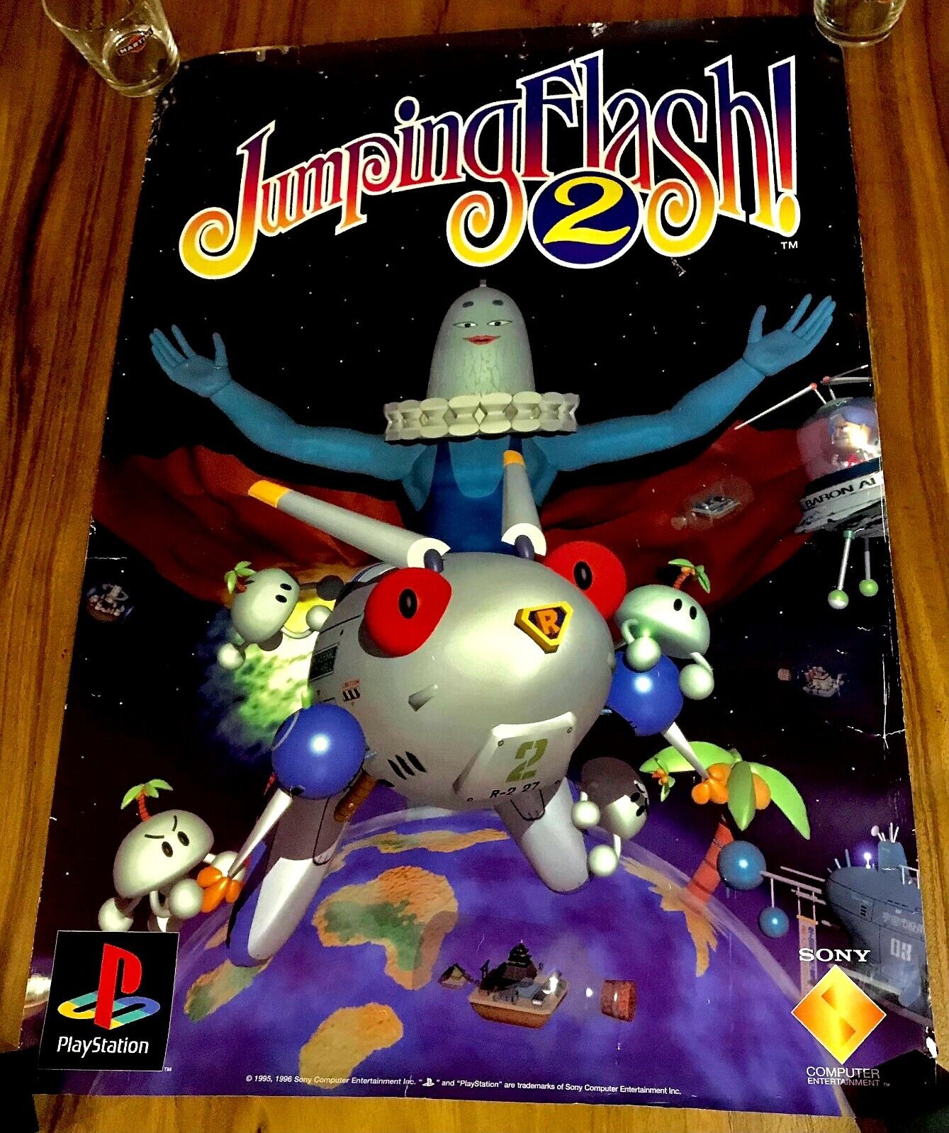 Jumping Flash 2 sony PLAYSTATION 1 PS1 Promo Store Official Poster 84×59,50