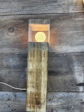 custome wood table lamp 4x4x18 with screen mesh 