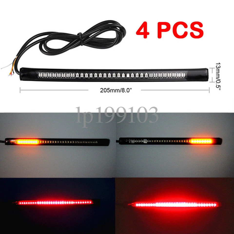 Tiras de luces de freno traseras 4 piezas LED para Honda CBR600 F2 F3 F4I 600RR 900R 1000RR Foto 2 de 4