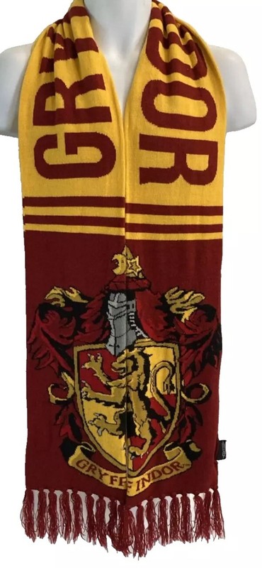 Harry Potter Official Gryffindor Crest Scarf w Fringe One Size Fits Most 73"Long