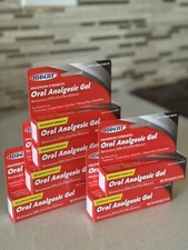 6 Packs Oral Analgesic Gel Maximum Strength,Toothache Pain Relief-0.420z,04/2027