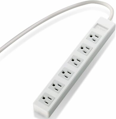 Elecom Power Tap 3 Pin 6 Stück Schwenkstecker 5m grau T-T01-3650WH/RS