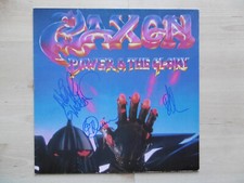 Saxon Autogramme signed LP-Cover "Power & The Glory" Vinyl