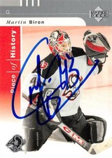 Martin Biron autographed Hockey Card Sabres 2002 Upper Deck Piece of History #10