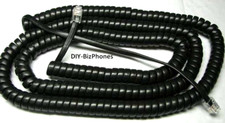 Flat Black 25Ft Long Handset Cord for Digium IP Phone VoIP D40 D50 D60 D62 Curly