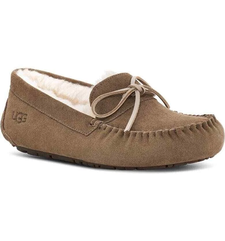 Mocassino UGG Corvin in peluche scamosciato foglia secca (ombra di abbronzatura) taglia 7 nuovo senza scatola