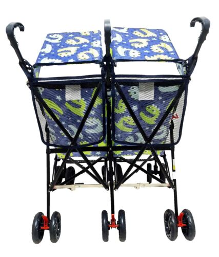 Baby Infant Umbrella Light Weight Travel Foldable Double Stroller Blue - Picture 12 of 12
