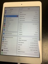 Apple iPad mini 2 16GB 7.9in Silver A1490 White