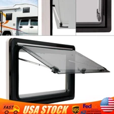 RV Caravan Hinged Push Out Window Hatch Vent Skylight 450*500mm w/Blind & Screen