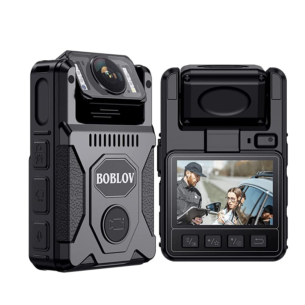 BOBLOV M7 Police Body Camera 180° Body Cam 4000mAh Battery & Fast Charger 128GB
