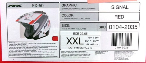 NOS- AFX Signal, 3/4 Open Face Helmet, Flip Visor and Sun Shade, (XXL) - Picture 18 of 22