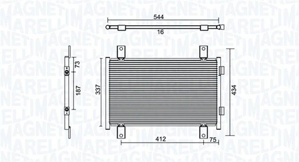 MAGNETI MARELLI 350203895000 Condenser, air conditioning for 