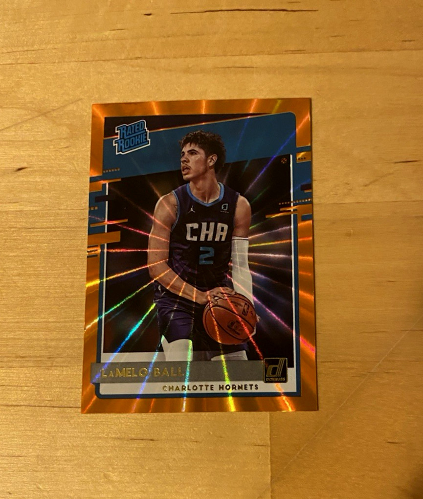 2020-21 Panini Donruss LaMelo Ball #202 Holo Orange Laser Rookie RC Hornets