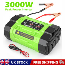 Caravan Van Converter Power Inverter 5000W DC 12V To AC 220V LCD 2 USB Socket UK