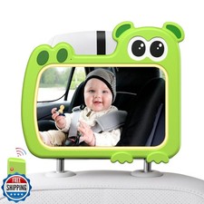 2-in-1 Baby Car Mirror with Lights and Soft Sounds, Cry Detector, Clear Night