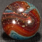 D.A.S. UV LUTZ OXBLOOD FRITTY STARGAZER Swirl Marble 23/32 Mint Hawkeyespicks sg — photo 4