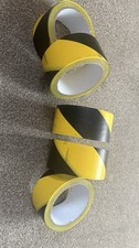 Warning Tape Yellow and Black New No Tag 48mm x 20m Self Adhesive Safety Tape